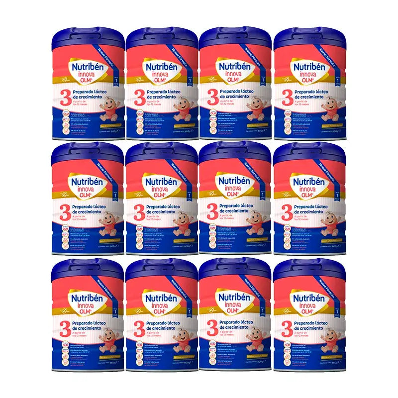 Pack 12 X Leite Nutriben Innova 3 OLM, 800 G