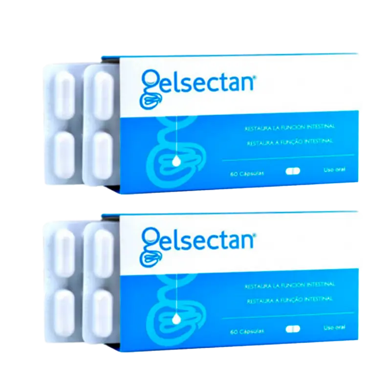 Gelsectan Pack 2 unidades Função Intestinal 60 cápsulas