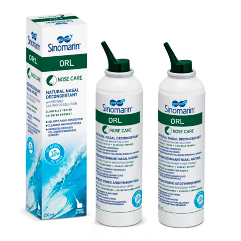 Sinomarin Pack 2 unidades Orl Descongestionante Nasal, 200 Ml