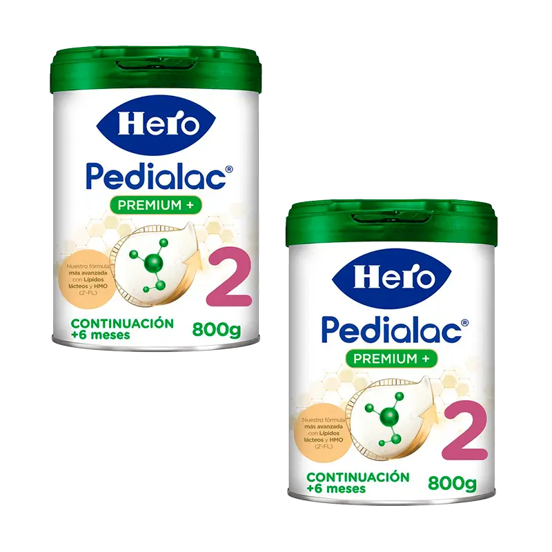 Embalagem 2 X Hero Baby Pedialac Leite 2 Frasco, 800g