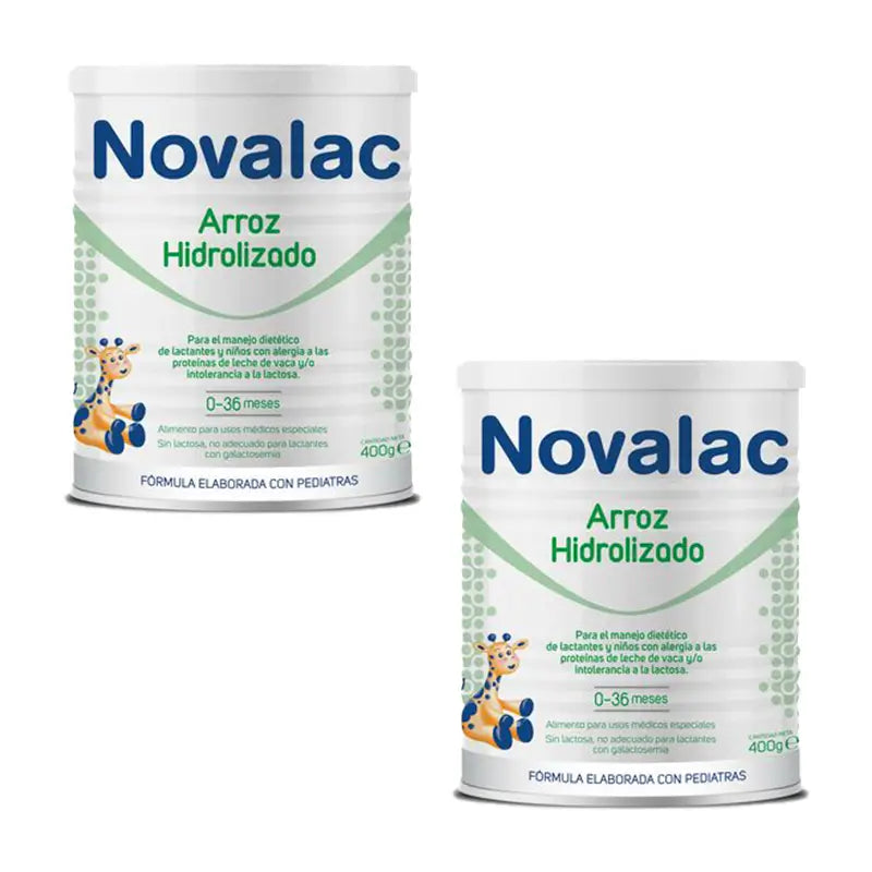 Embalagem 2 X Novalac Arroz Hidrolisado 400 gr, 1 Pote Neutro