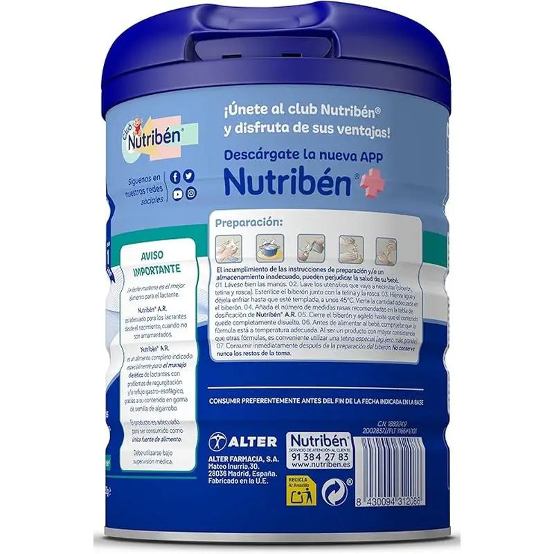 Embalagem 2 X Nutriben Leite Ar 800 gr