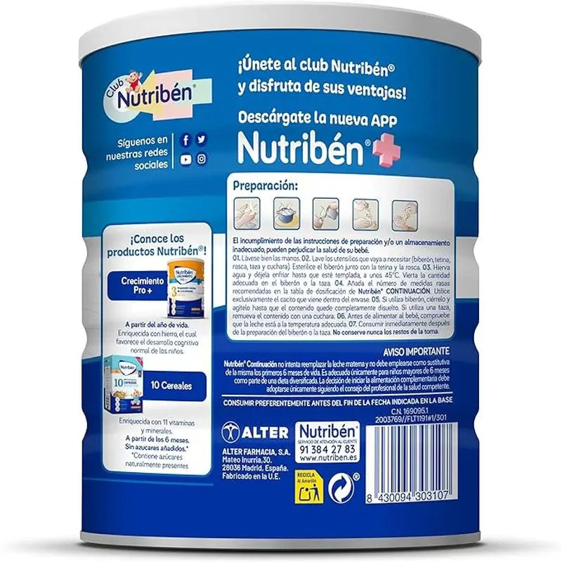 Embalagem 2 X Nutriben Continuacion Leite Pro-Alfa, 800 gr