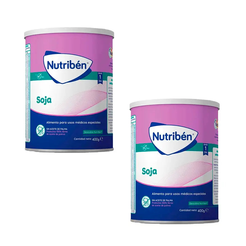 Embalagem 2 X Leite de soja Nutriben, 400 g