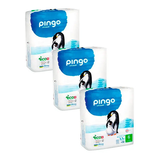 Pingo 3X Pacote de Fraldas Ecológicas Tamanho 6 Xl, 96 unidades.