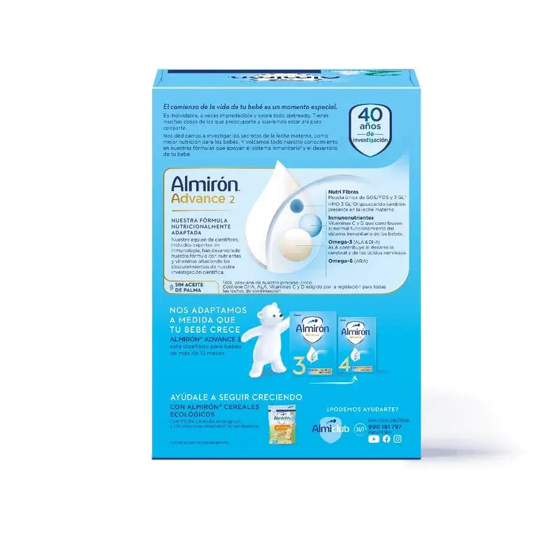 Pack 4 X Almirón Advance 2, Fórmula em pó para bebés, a partir dos 6 meses, 1200g