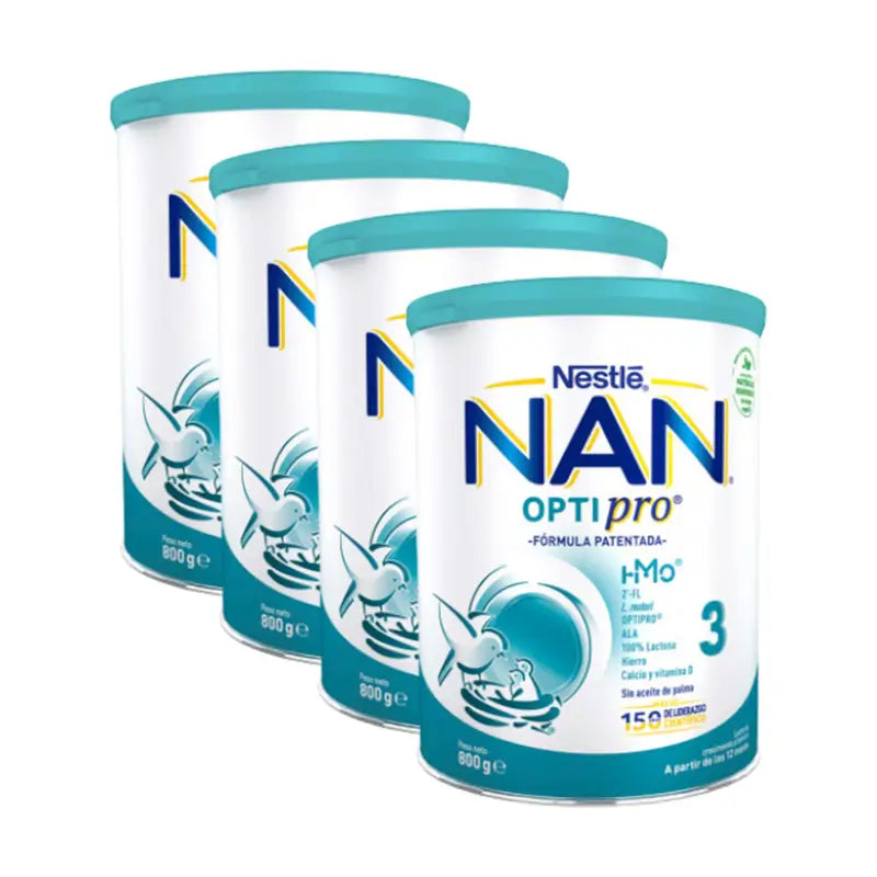 Pack 4 X Nestlé Nan Optipro 3, 800 gr