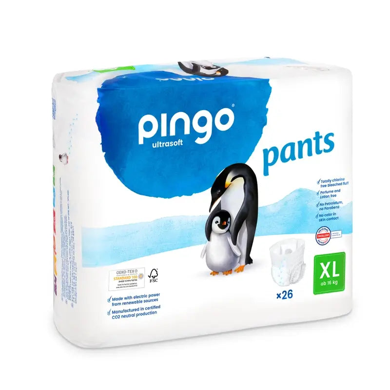 Fraldas ecológicas Pingo Pack 4X tamanho 6, 104 unidades.