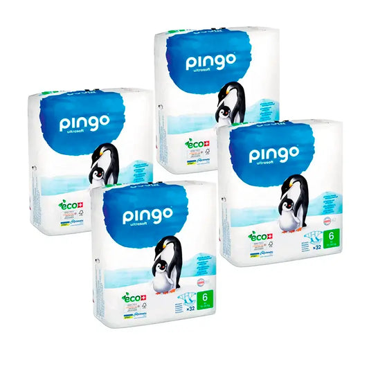 Pingo Pack 4X Fralda Ecológica Tamanho 6 Xl, 128 unidades.