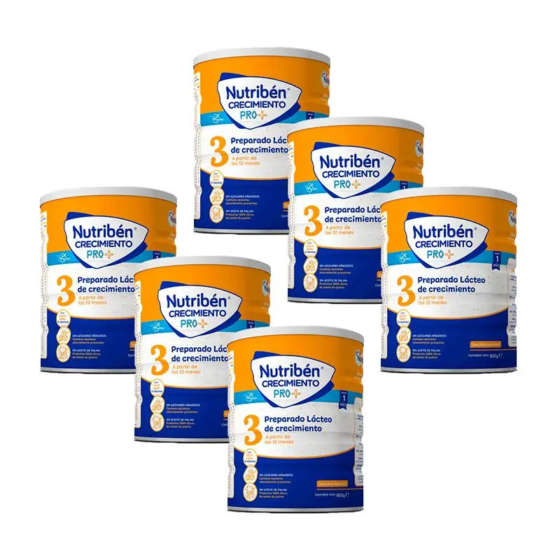 Embalagem 6 X Nutriben Leche Crecimiento Pro+ 3, 800 g