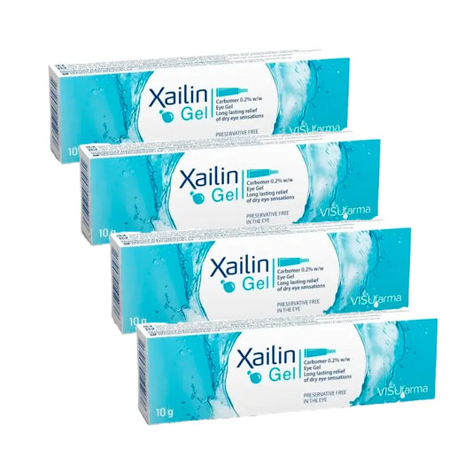 Embalagem 4 XAILIN Gel para a secura dos olhos, 10 gr