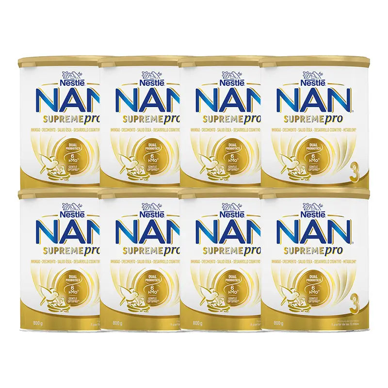 Leite para Crescimento Nestlé Nan Supreme Pro 3, 8X800g