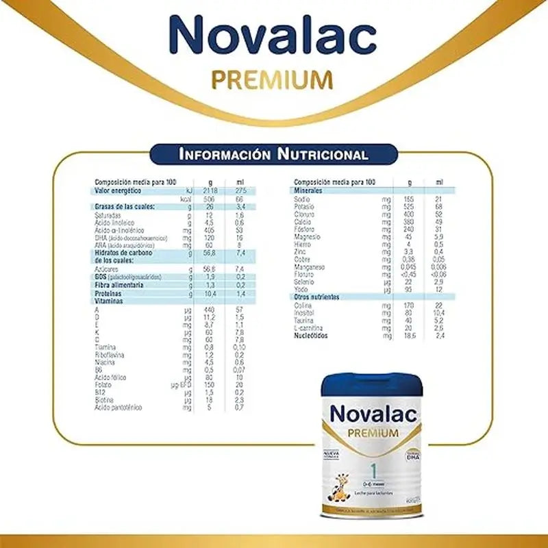 Embalagem 8 X Novalac 1 Leite Infantil Premium 800 gr