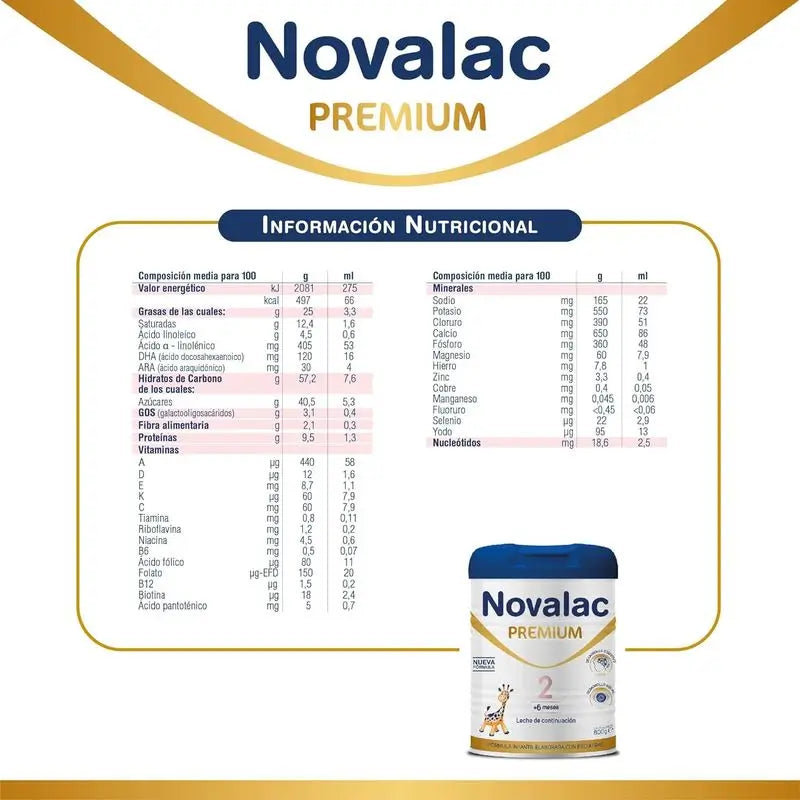 Embalagem 8 X Novalac 2 Premium Formula 800 gr