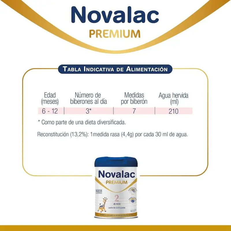 Novalac Premium 2 Fórmula Leite, Embalagem 8 X 800g