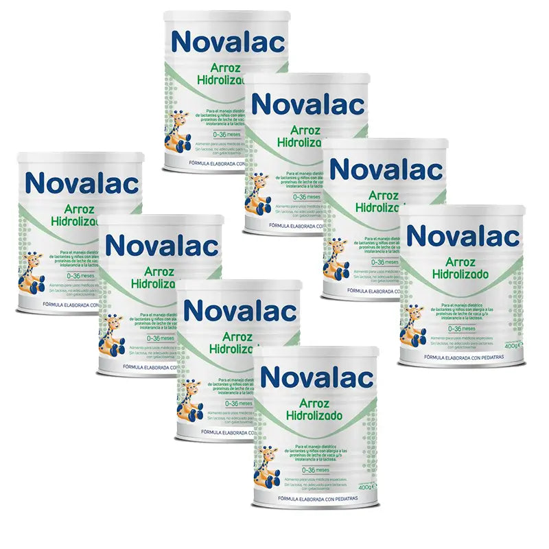 Embalagem 8 X Novalac Arroz Hidrolisado 400 gr, Frasco 1 Neutro