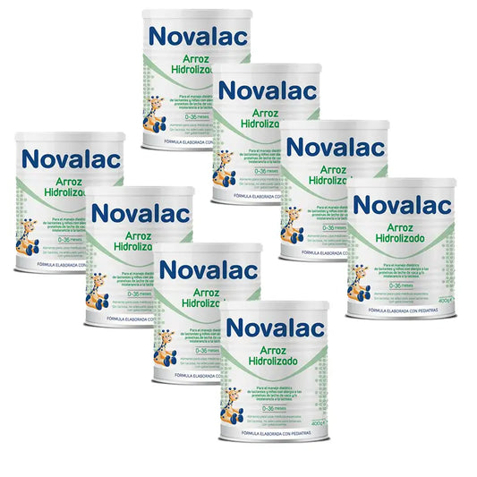 Embalagem 8 X Novalac Arroz Hidrolisado 400 gr, Frasco 1 Neutro