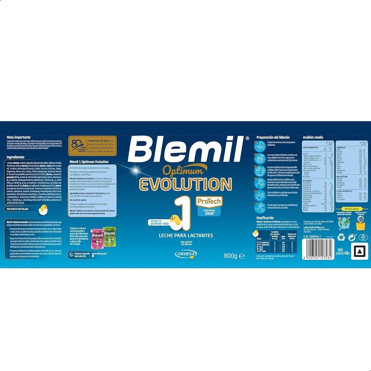 Blemil Optimum Evolution 1 Leite inicial, 12X800g