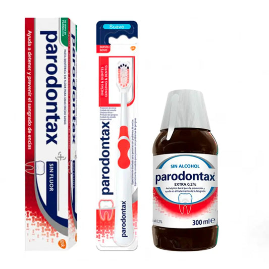 Complet Pack Proteção Escova de dentes + Pasta de dentes 75ml + Elixir bucal Extra Care 300ml