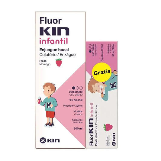 Pack FluorKIN Infantil Enjuague + Pasta gratis