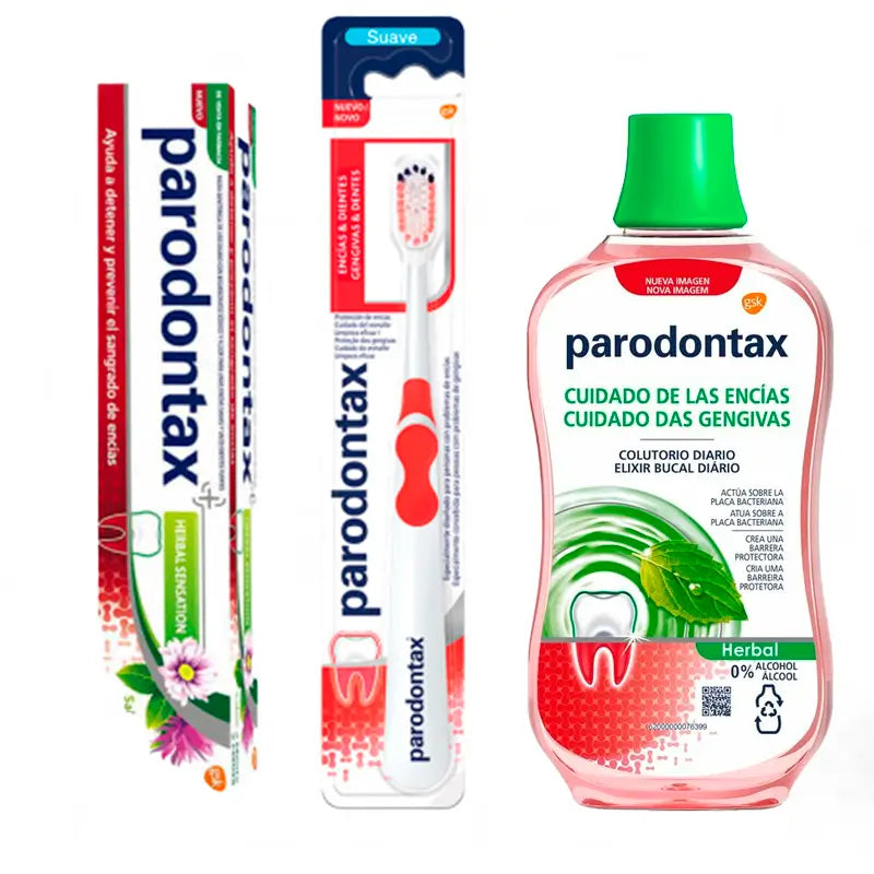 Herbal Pack Sensation Escova de dentes + pasta de dentes 75 ml + elixir bucal 500 ml