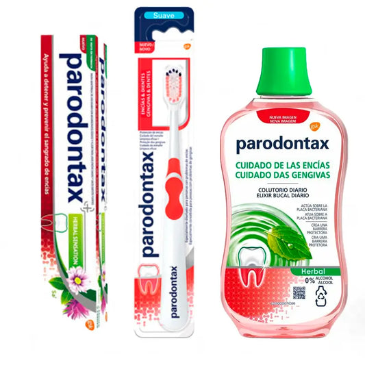 Herbal Pack Sensation Escova de dentes + pasta de dentes 75 ml + elixir bucal 500 ml