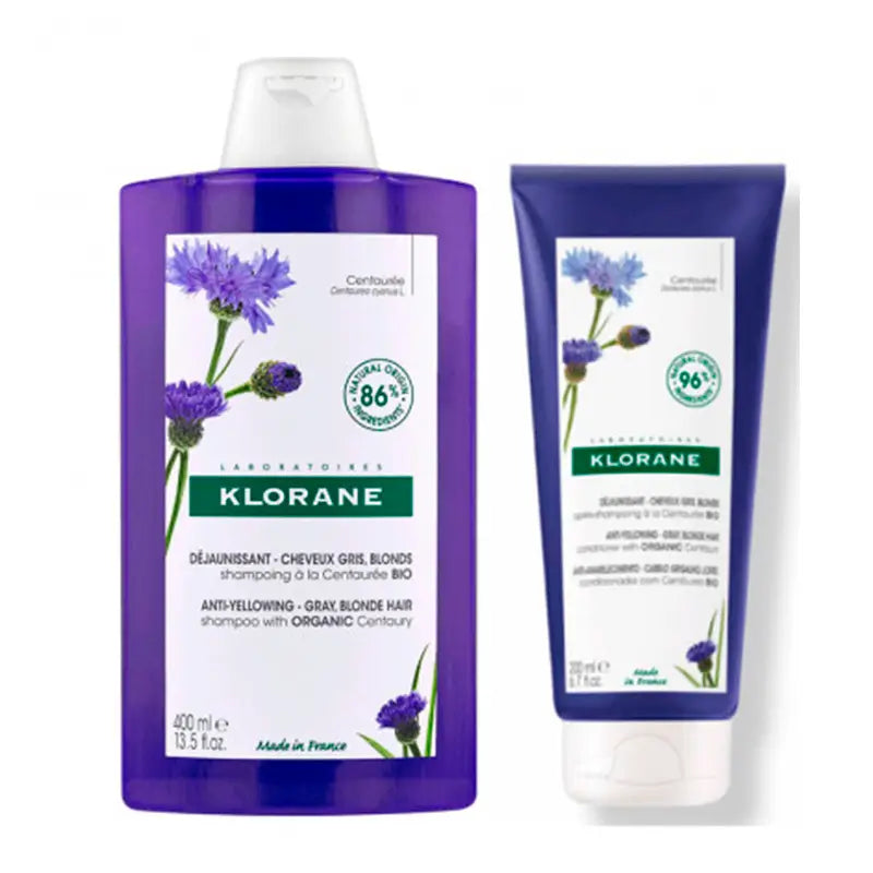 Klorane Pack Champú a la Centaurea Bio, 400 ml +  Klorane Acondicionador a la Centaurea, 150 ml