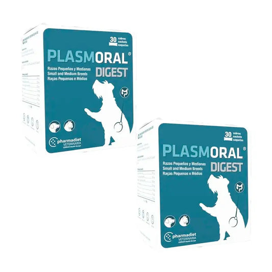 Pack Pharmadiet Plasmoral Digest Raças Pequenas e Médias, 2 x 30 saquetas