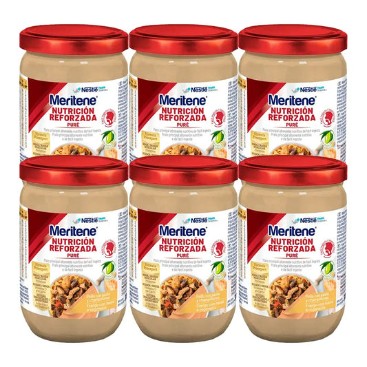 Meritene Pure Chicken & Mushroom Packs 6x300 gramas