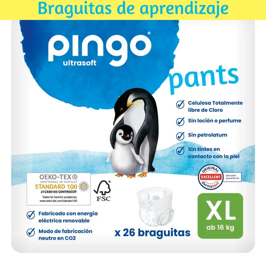 Fraldas Ecológicas Pingo T6 (16 kg+), 26 unidades