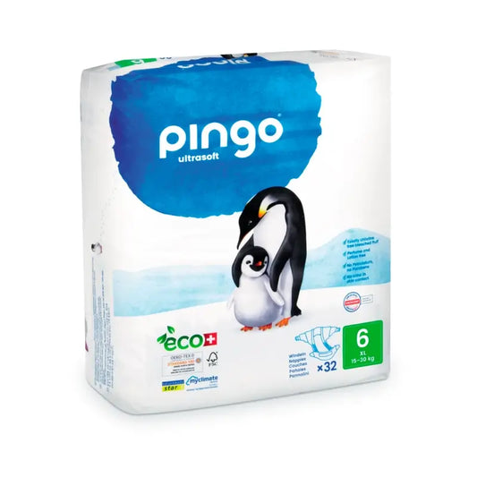 Fraldas ecológicas Pingo Tamanho 6 XL (15-30 kg), 32pcs.