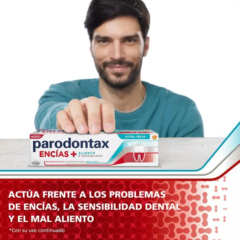 Parodontax Pasta de dentes para gengivas + hálito e sensibilidade, embalagem de 2x75 ml