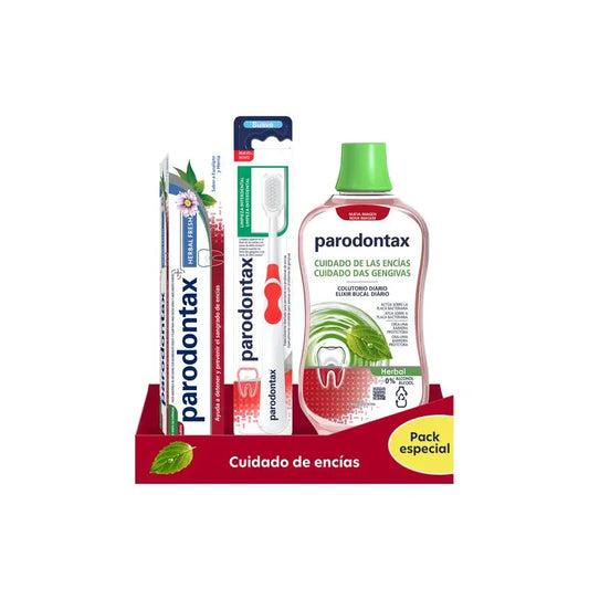 Parodontax Herbal Gum Care Pack (pasta de dentes + escova de dentes + elixir bucal)