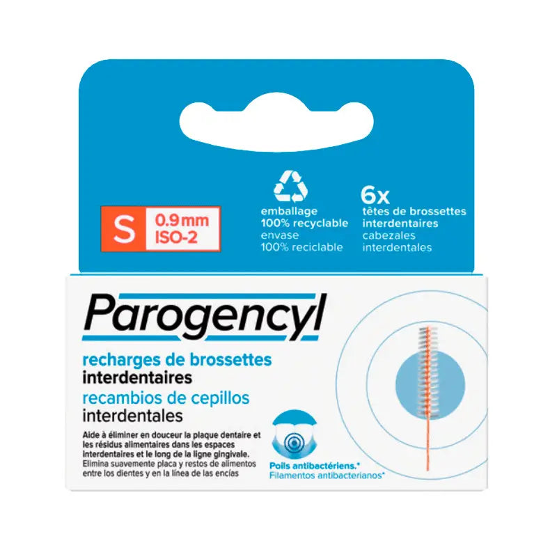 Parogencyl Samurai Recambios de Cepillo Interdental S, 6 Recambios