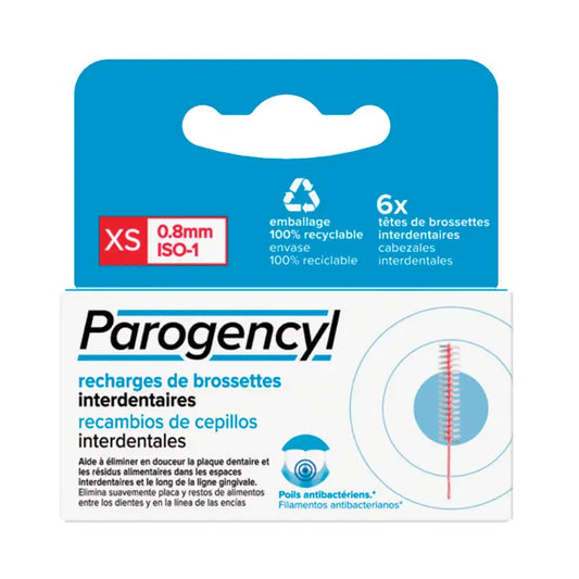 Parogencyl Samurai Recambios de Cepillo Interdental Xs, 6 Recambios