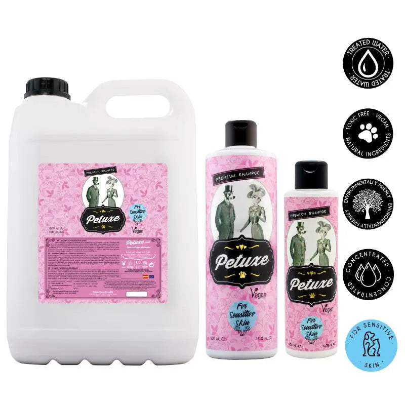 Champô Hipoalergénico Petuxe (Pele Sensível). Zero%: Sal, Sulfatos, Silicones,... 5000 Ml