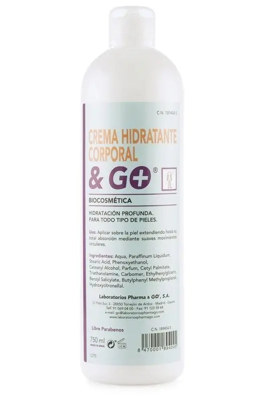 Pharma & Go Creme Corporal Hidratante 750 ml.