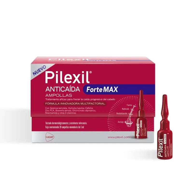 Pilexil Forte Max Ampolas 20 unidades, 100 ml