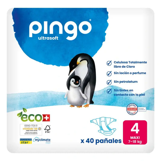 Fraldas Pingo Tamanho 4 Maxi (7-18 kg), 40 unidades