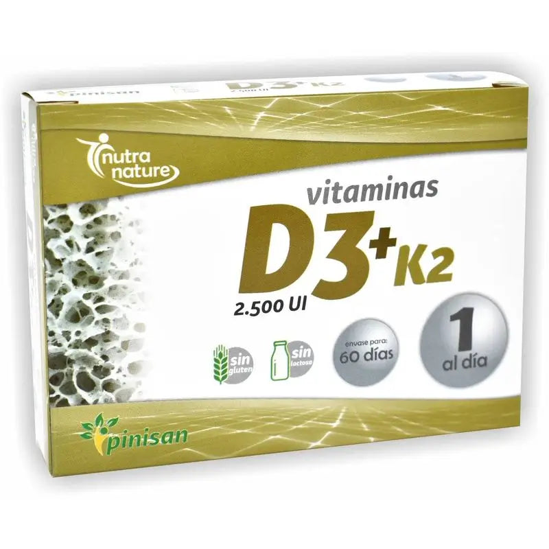 Pinisan D3+K2 Nutranature , 60 cápsulas