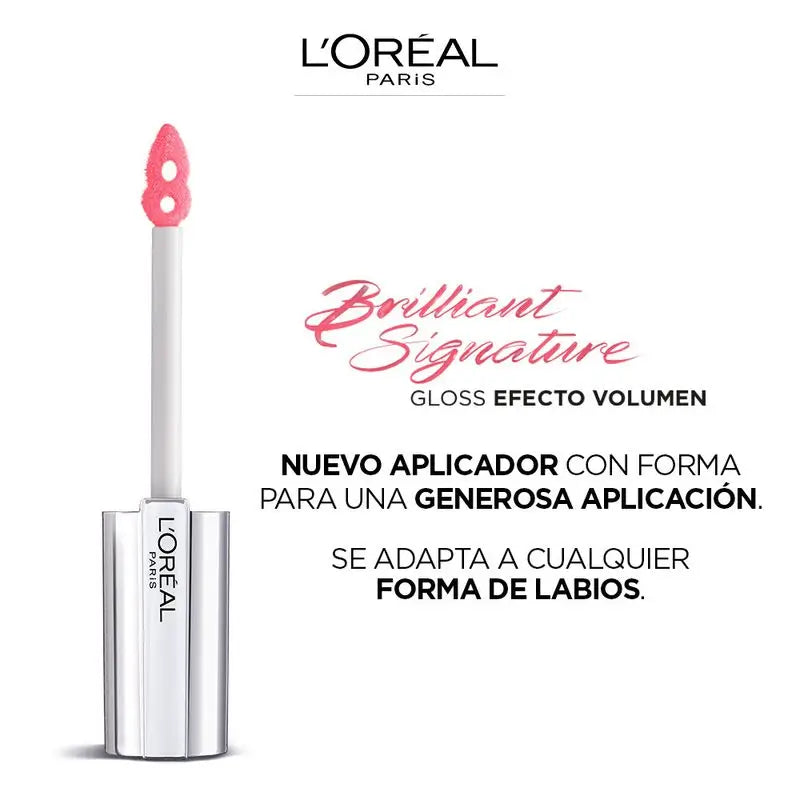 L'Oréal Paris Brilliant Signature Plump Lipstick: Efeito Volumizador com Ácido Hialurónico e Colagénio, 6 tons