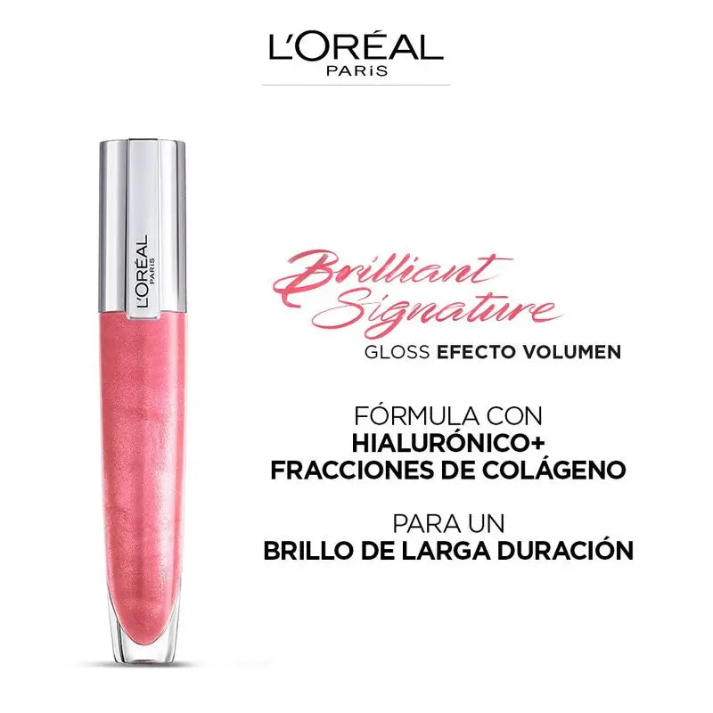 L'Oréal Paris Brilliant Signature Plump Lipstick: Efeito Volumizador com Ácido Hialurónico e Colagénio, 6 tons