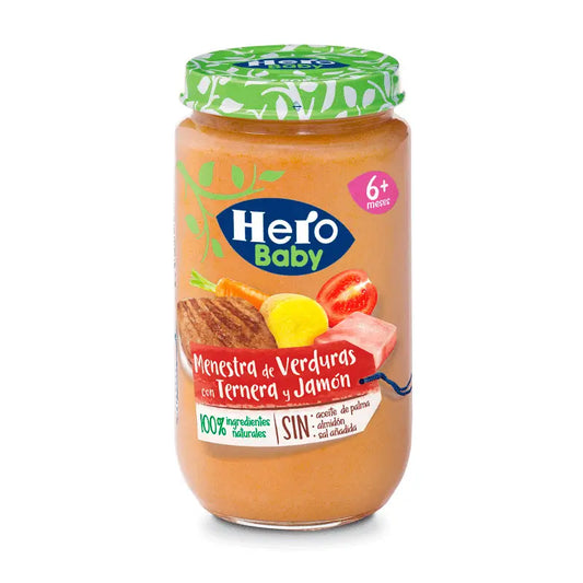 Hero Baby Pedialac Pure de Menestra de Verduras Ternera y Jamón 235 gr, + 6 Meses