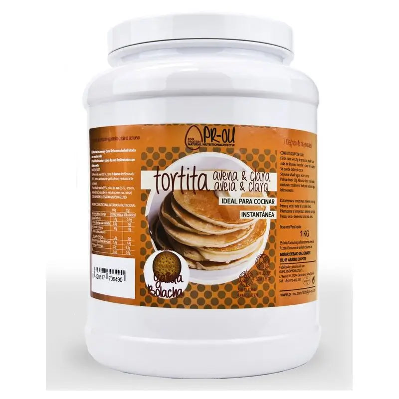 Pr-Ou Clear+Panqueca sabor biscoito de aveia 1Kg. Sg