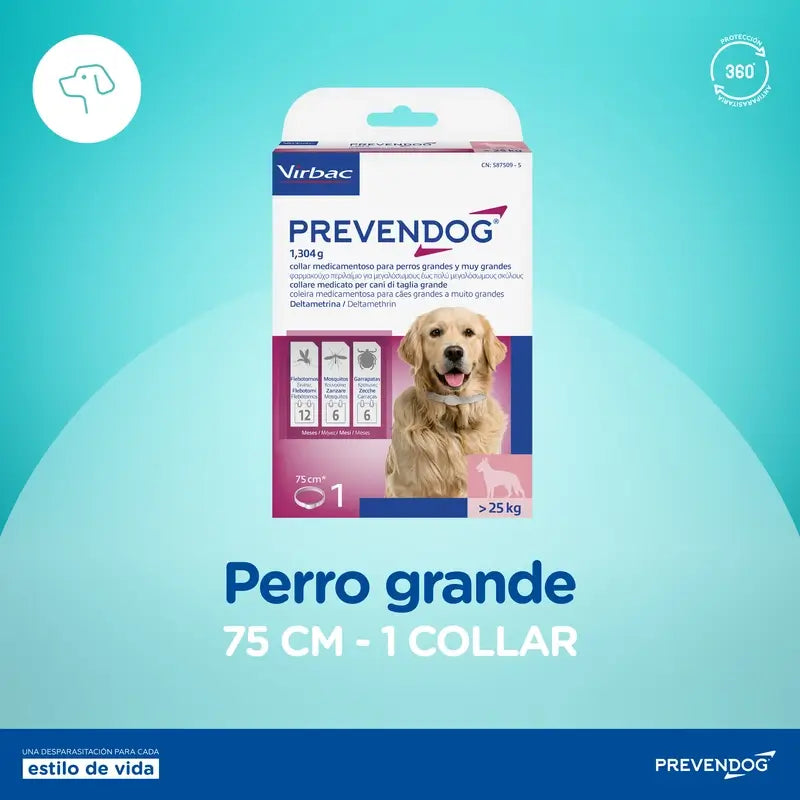 Virbac Prevendog Coleira Antiparasitária 75 Cm, 1 Unidade