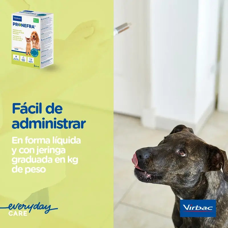 Virbac Pronefa 60 ml, Suplemento Renal para Cães e Gatos