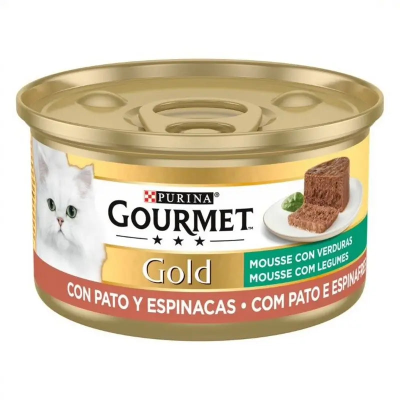 Purina Gourmet Gold Mousse Pato Espinafres Caixa 24X85Gr.