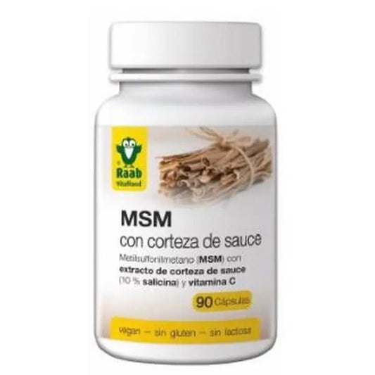 Raab Vitalfood Msm Con Corteza De Sauce 630Mg 90Cap. Sg Vegan 