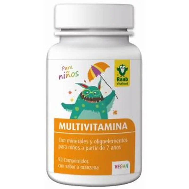 Raab Vitalfood Multi-Vitaminas Niños Sabor Manzana 90Com  Vegan** 