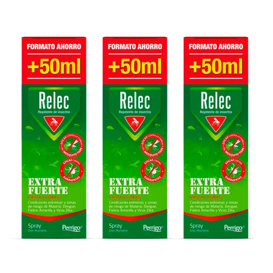 Relec Triplo Extra Forte Mosquito Spray, 3 x 125 ml